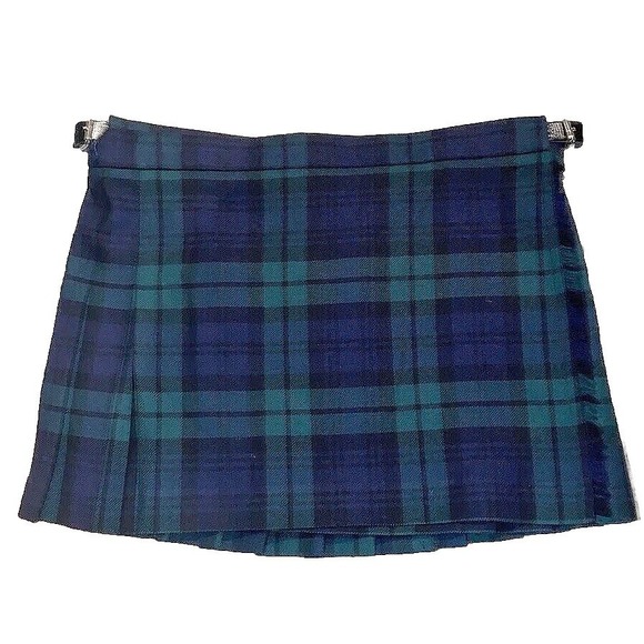 Lochcarron Black Watch Tartan Wool Mini Kilt Skirt 32" Scotland Pleated - Picture 6 of 11